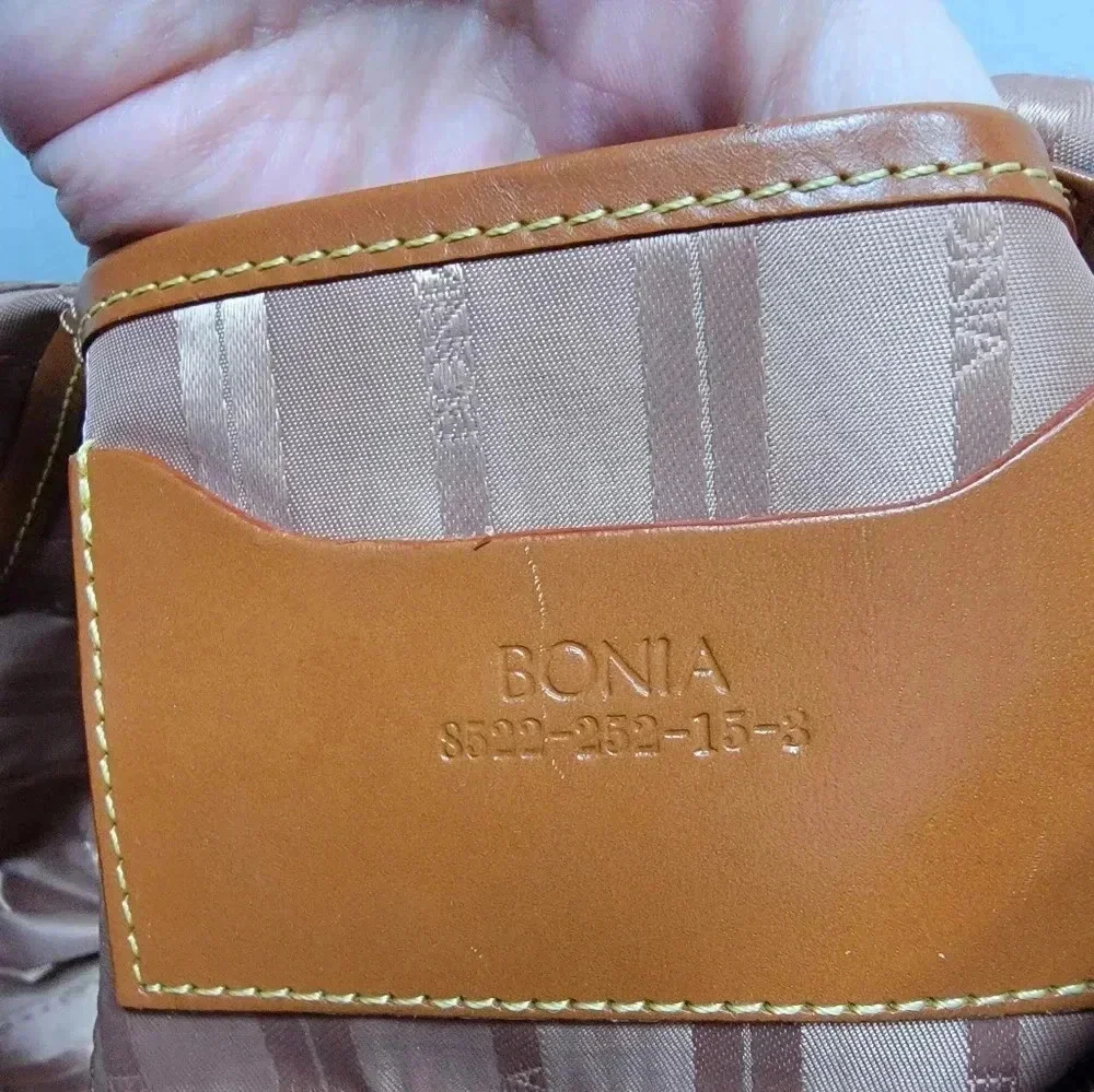 BONA Monogram Crossbody Bag 4 Zip Compartments and 4 smaller Pouches